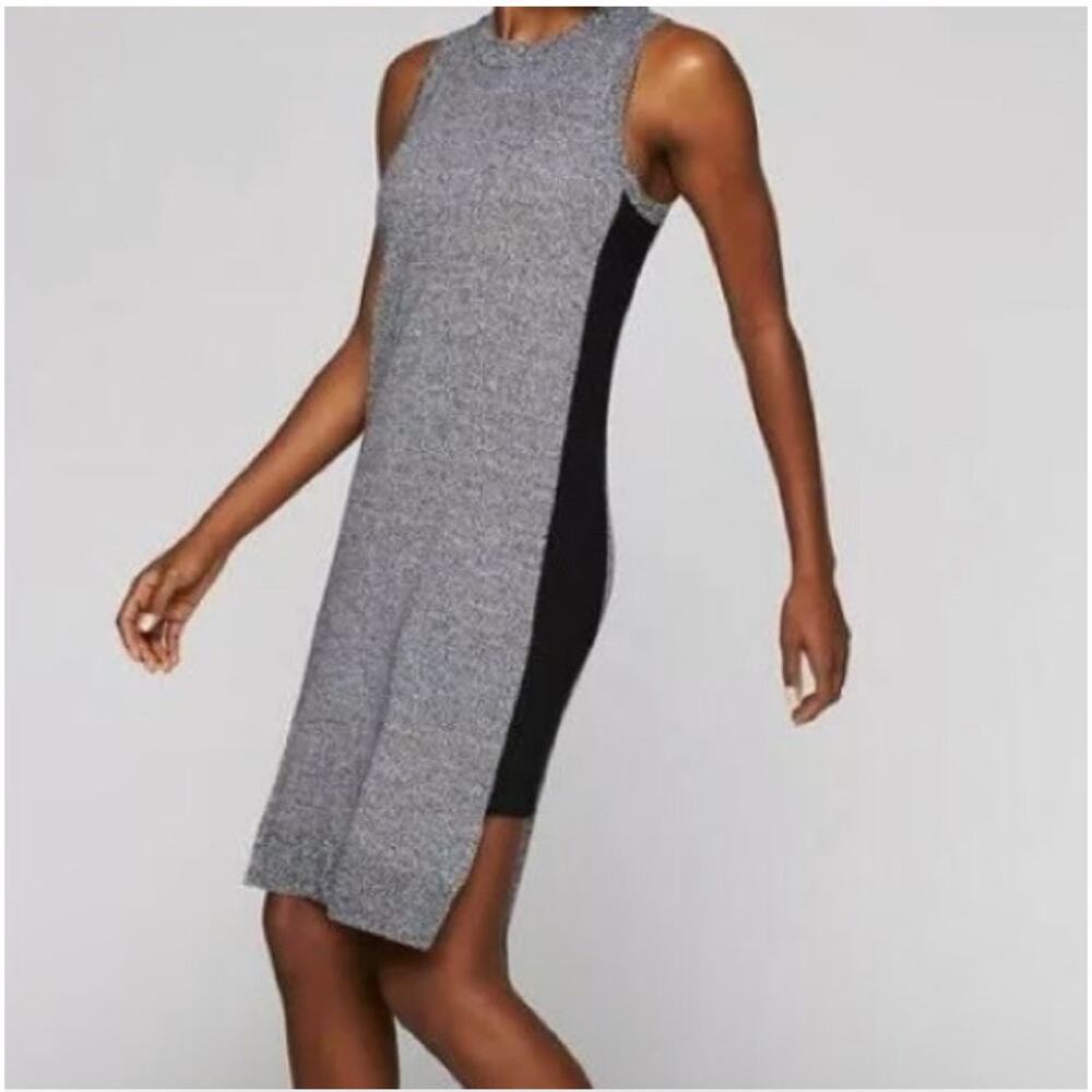 Athleta Sweater Dress Fine Merino Wool Midi Sleeveless XS Comfy Comfort